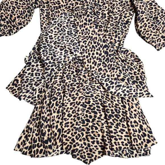 Zadig & Voltaire Rooka Leoapard Print Tiered Dress Size: XS - Picture 3 of 6